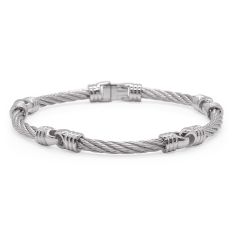 ALOR Grey Cable Stainless Steel Link Bracelet | Men's
