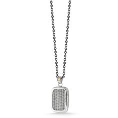 ALOR Grey Cable Stainless Steel Pendant Necklace | Men's