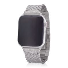 ALOR iALOR™ 1/2ctw Diamond 10-Row Grey Cable Stainless Steel Apple Watch® Strap | 42-45mm | APL-32-0010-11
