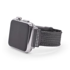 ALOR iALOR 1/3ctw Diamond Cable 8-Row Black Apple Watch Strap - 38-42mm - APL-52-0008-10