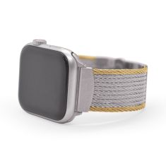 ALOR iALOR Cable 10-Row Grey & Yellow Cable Apple Watch Strap - 42-45mm - APL-43-0010-00
