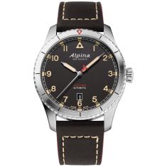 Alpina Startimer Pilot Automatic Black Leather Strap Watch | 41mm | AL-525BBG4S26