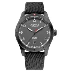 Alpina Startimer Pilot Automatic Grey Recycled Plastic Strap Watch | 41mm | AL-525G4TS26