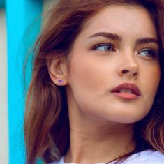 Amethyst Round Solitaire Stud Earrings