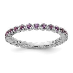 Amethyst Sterling Silver Stackable Eternity Ring