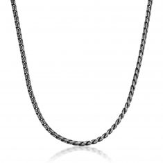 Men's Antique-Finish Stainless Steel Rope Chain Necklace | 5mm | 24 Inches