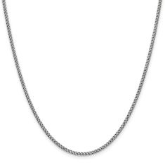 Antiqued Stainless Steel Round Curb Chain Necklace 2mm - 18 Inches