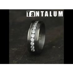 1ctw Round Diamond Grey Tantalum Comfort Fit Wedding Band 8mm