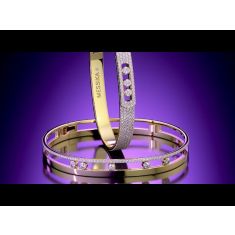 Messika Move Noa 1/20ctw Diamond 18k Yellow Gold Hoop Earrings