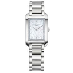 Baume & Mercier Hampton 10474 Quartz Mother-of-Pearl Diamond Dial Stainless Steel Watch 35x22mm - BMM0A10474