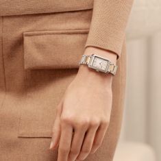 Baume & Mercier Hampton 10751 Quartz Silver Dial Two-Tone Watch 35x22mm - BMM0A10751