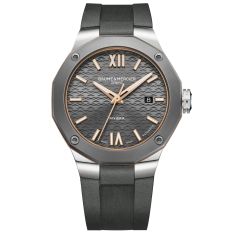 Baume & Mercier Riviera 10660 Automatic Grey Dial and Rubber Strap Watch 42mm - BMM0A10660