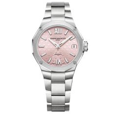Baume & Mercier Riviera 10675 Automatic Pink Dial Stainless Steel Watch 33mm - BMM0A10675