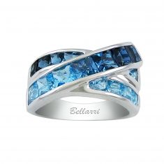 BELLARRI London Blue Topaz and Swiss Blue Topaz White Gold Ring | Eternal Love