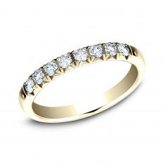 Benchmark 1/3ctw Round Diamond Butterfly Prong Yellow Gold Wedding Band | 2.5mm