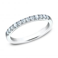Benchmark 1/4ctw Round Diamond Butterfly Prong White Gold Wedding Band | 2mm