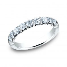 Benchmark 1ctw Round Diamond Crescent Shared Prong White Gold Wedding Band | 3mm