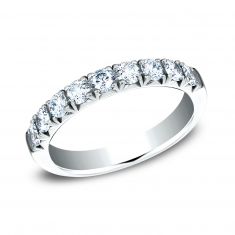 Benchmark 3/4ctw Round Diamond Butterfly Prong White Gold Wedding Band | 3mm