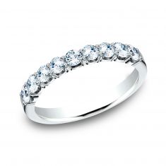 Benchmark 3/4ctw Round Diamond Crescent Shared Prong White Gold Wedding Band | 3mm