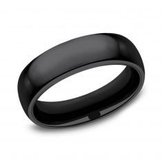Benchmark Black Titanium Polished Comfort Fit Band | 6mm