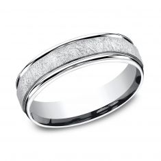 Cobalt Swirl Center Round Edge Comfort Fit Wedding Band 6.5mm