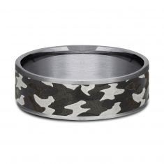 Greyscale Camouflage Pattern Tantalum Comfort Fit Band 7.5mm