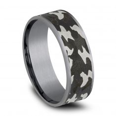 Greyscale Camouflage Pattern Tantalum Comfort Fit Band 7.5mm