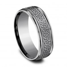 Tantalum Celtic Knot Comfort Fit Wedding Band 7mm