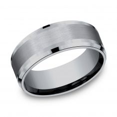 Tantalum 8mm Satin Finish Center Comfort Fit Wedding Band