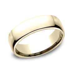 14k Yellow Gold 6.5mm European Comfort Fit Wedding Band