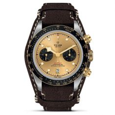 Black Bay Chrono S&G Brown Leather Strap Watch | Champagne Dial | 41mm | M79363N-0008