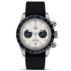Black Bay Chrono White Dial Black Fabric Strap Watch | 41mm | M79360N-0008