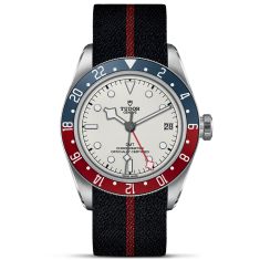 Black Bay GMT Opaline Dial Black and Burgandy Fabric Strap Watch | 41mm | M79830RB-0012