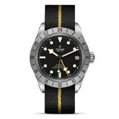 Black Bay Pro Black and Yellow Fabric Strap Watch | Black Dial | 39mm | M79470-0002