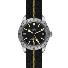 Black Bay Pro Black and Yellow Fabric Strap Watch | Black Dial | 39mm | M79470-0002