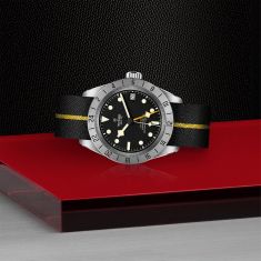 Black Bay Pro Black and Yellow Fabric Strap Watch | Black Dial | 39mm | M79470-0002