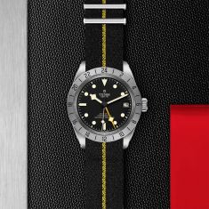 Black Bay Pro Black and Yellow Fabric Strap Watch | Black Dial | 39mm | M79470-0002