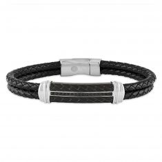 Black Diamond Black Leather Bracelet