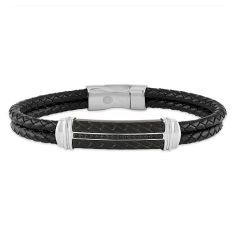 Black Diamond Black Leather Bracelet