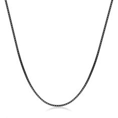 Black Ion-Plated Stainless Steel 2mm Box Chain Necklace