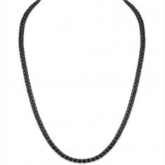 ★ROSEMONT★ Silver Black Spinel Necklace La Vie En Rose RC2 Black Spinel Rhodium Over Sterling Silver Necklace 0.17ctw