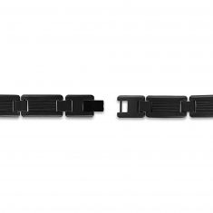 Black Titanium and Gold Ion-Plated Strip Link Bracelet | 8.75 Inches | Men