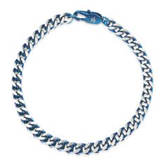 Blue Ion-Plated Stainless Steel 5mm Foxtail Chain Bracelet