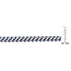 Blue Ion-Plated Stainless Steel 5mm Foxtail Chain Necklace