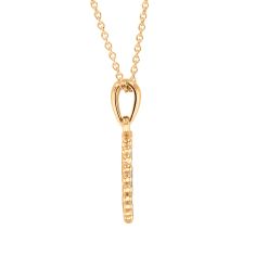 Blue Sapphire and 1/10ctw Diamond Yellow Gold Evil Eye Pendant Necklace