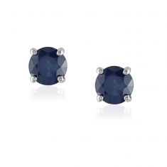 Blue Sapphire Round Solitaire Stud Earrings Blue Sapphire Round Solitaire Stud Earrings