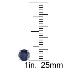 Blue Sapphire Round Solitaire Stud Earrings