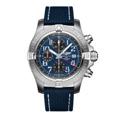 Breitling Avenger Chronograph GMT 45 Blue Leather Strap Watch | 45mm | A24315101C1X2
