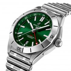 Breitling Chronomat Automatic GMT 40 Green Dial Stainless Steel Bracelet Watch 40mm - A32398101L1A1