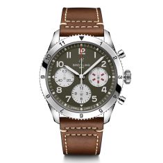 Breitling Classic AVI Chronograph 42 Curtiss Warhawk Brown Leather Strap Watch | 42mm | A233802A1L1X1